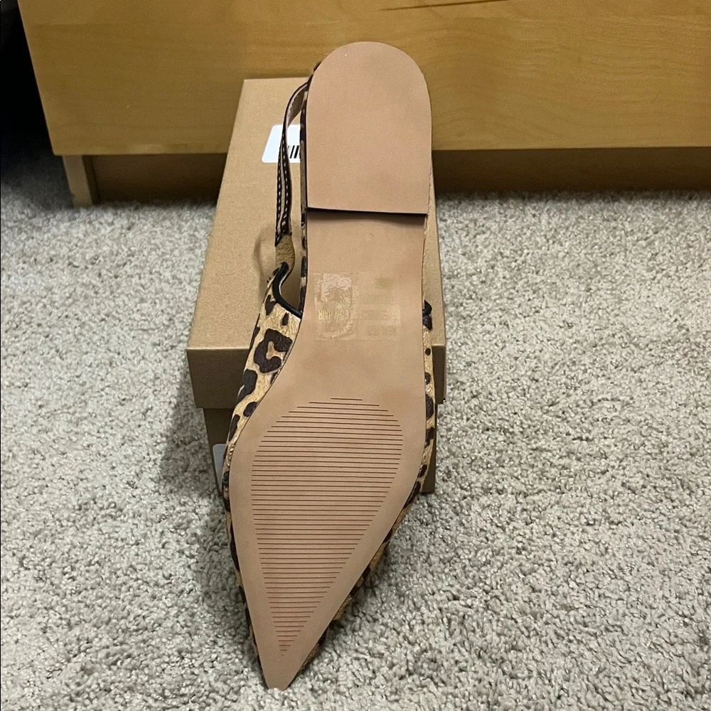 Steve Madden Leopard Print Pointed Toe Slingback Heels - Picture 5 of 8